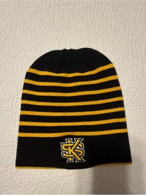 KSU Black and Yellow Striped Beanie Hat